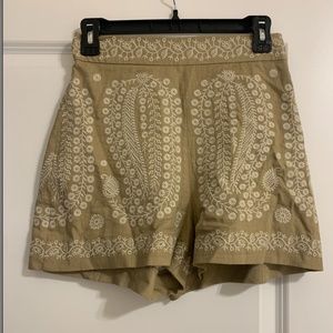Zara Embroidered High Waist Shorts
